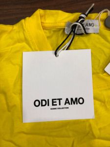 Odi Et Amo Yellow Top with Lace