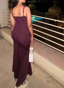 Elegant Burgundy Slip Dress
