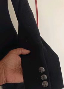 Elegant Black Double-Breasted Coat