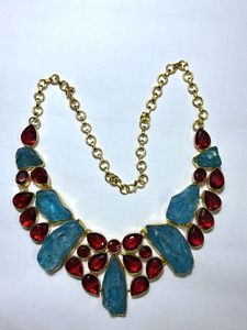 Bold Necklace Sky blue And Red