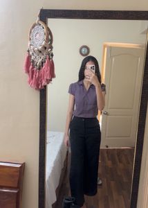 Purple Puffed Sleeve Shirt