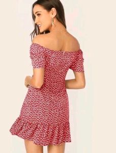 SHEIN Daisy Print Red Dress🍒🍷🎀