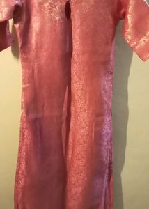 Women Brocade Kurti Floral Print Cotton