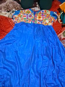 Blue Embroidered Dress