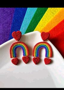 Rainbow Heart Earrings❤️