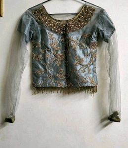 Elegant Grey Net lehenga choli