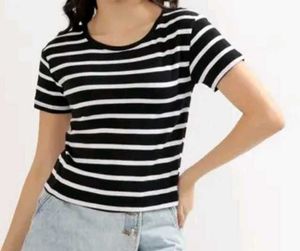 Striped White & Black Tshirt