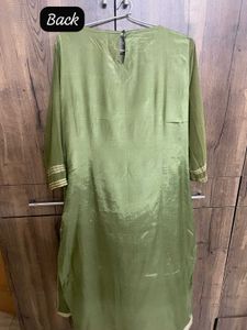 Olive Green &amp; Gold Salwar Kameez Suit