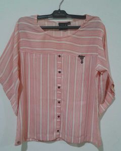 Striped Button-Down Top