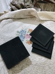 Set of 4 Leather Coasters/Cup Matte