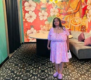 Cute Pink Printed Dress