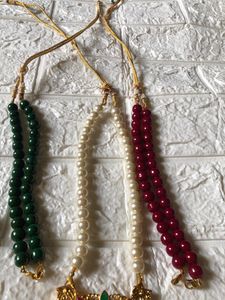 Temple Jewellery With 3 Malas