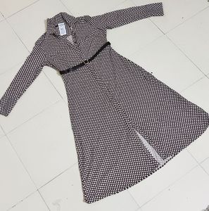 Size S-Women  Print Shirt Dress with Tie-up Belt