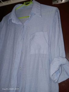 Blue Button-Down Top