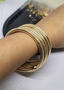 Gold Tone Coil Bracelet
