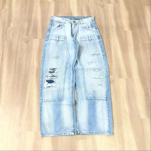 Ripped Wide Leg Jeans