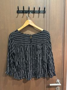 Chic Black &amp; White Striped Boho Top