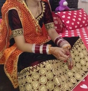 Maroon Lanhnga With Steach Blouse,Chunni