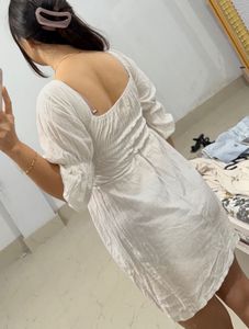 White Puff Sleeve Dress