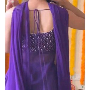 Elegant Purple Anarkali Set