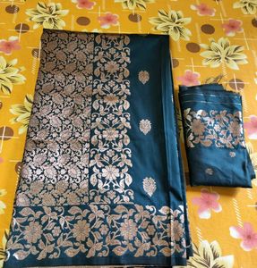 banarasi saree with unstitched blouse