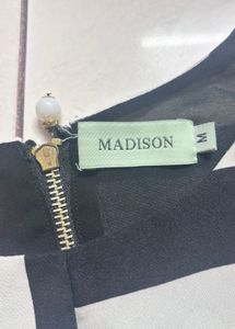 black white Striped Top