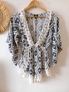 Crochet Trim Boho Playsuit
