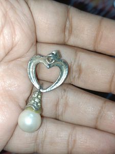 Love Silver Locket Only With Pearl And Stone