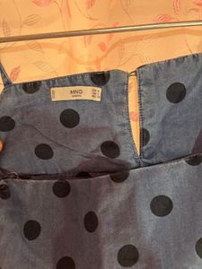 Polka Dot Denim Tank Top