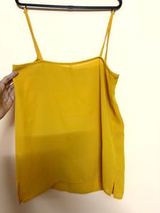 Mustard Yellow Strappy Sleeveless Top