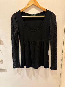 Beautiful Black Lace Sleeve Top -ONLY