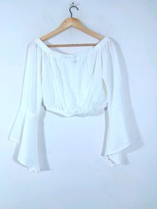 White Western Off Shoulder Top( woman's)