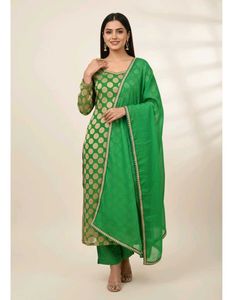 Green & Gold Polka Dot Kurta