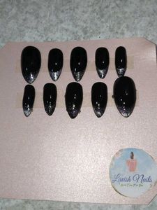 Black Glitter Press-On Nails