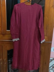 Beautiful New Maroon Embroidered Kurti