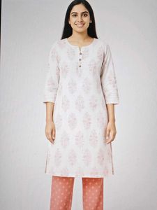straight white kurta with plazoo pant