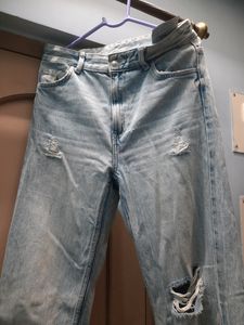 Women Bershka Wide Leg Jeans Ripped