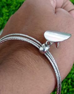 Hoop Earring 1Pair Silver ,7cm With 5 Rings
