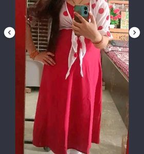Maroon Frock With White Coat💓