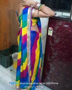 Heavy Stone Work Chiffon Saree Wth Blouse