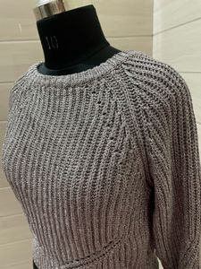 Guess glitter Grey Knit Cropped Sweater