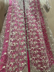 2 Pc Off White And Rani Gown