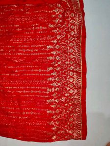 Red Suit Salwar Golden Sequins Work