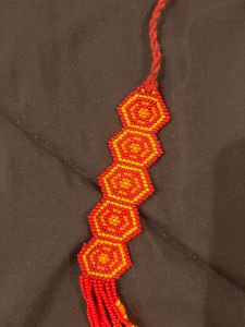 Beaded Long Chain With Single Bangle