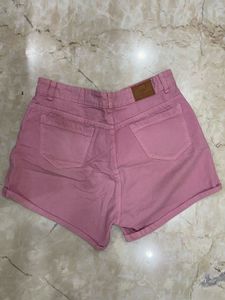 Pink Denim Shorts
