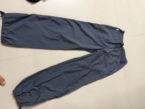 Gray Drawstring Parachute Pants