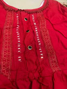 Red Embellished Top
