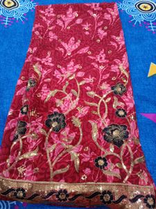 Unstitched Red Floral suit set