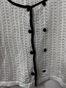New Korean White Crochet Top