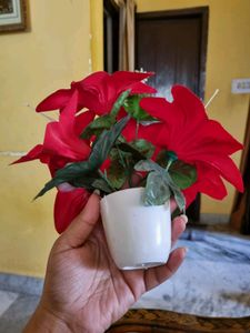 Red Artificial Flower with Pot (2)